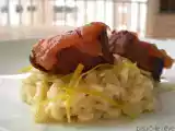 Receita Risoto de limão siciliano e filé mignon suíno sob geléia de pimenta.