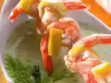 Receita Bimby a vapor: creme de pepino com espetadas de gambas