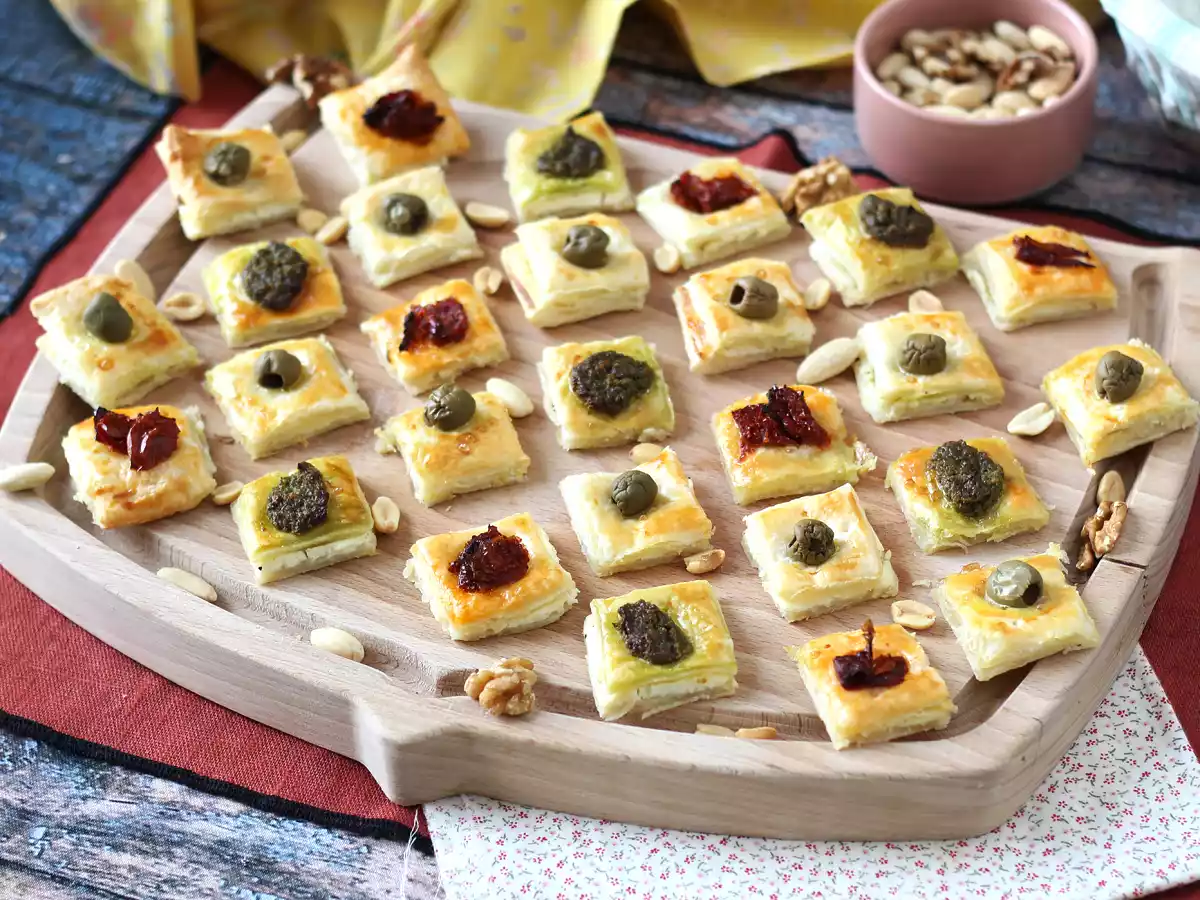 Quadradinhos de massa folhada rápidas e fáceis para um ótimo aperitivo! - foto 2